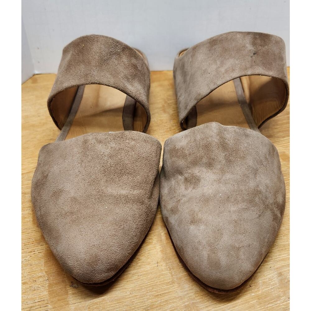ZOU‎ XOU Woman Beige Suede Flat Made In Argentina 🇦🇷 No Size Tag See Pics